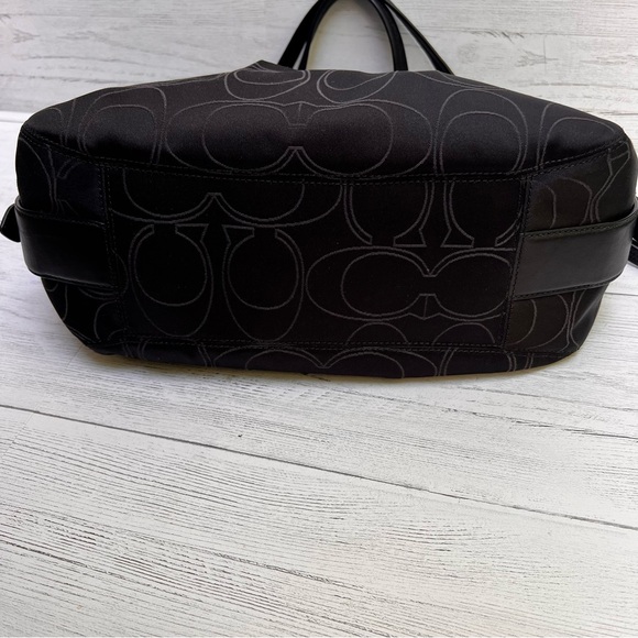 COACH Signature Maggie Mia Hobo Bag Black Sateen H1073-16153 Retired Style - Picture 6 of 14